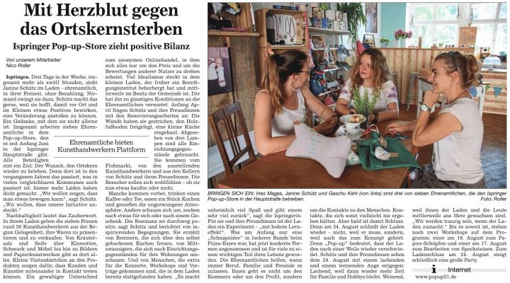 POPUP21 - Mit Herzblut gegen das Ortskernsterben POPUP21 - Mit Herzblut gegen das Ortskernsterben